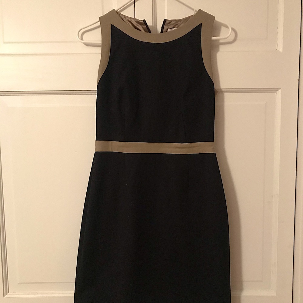 Tahari Sheath Dress size 2 - Black with Taupe